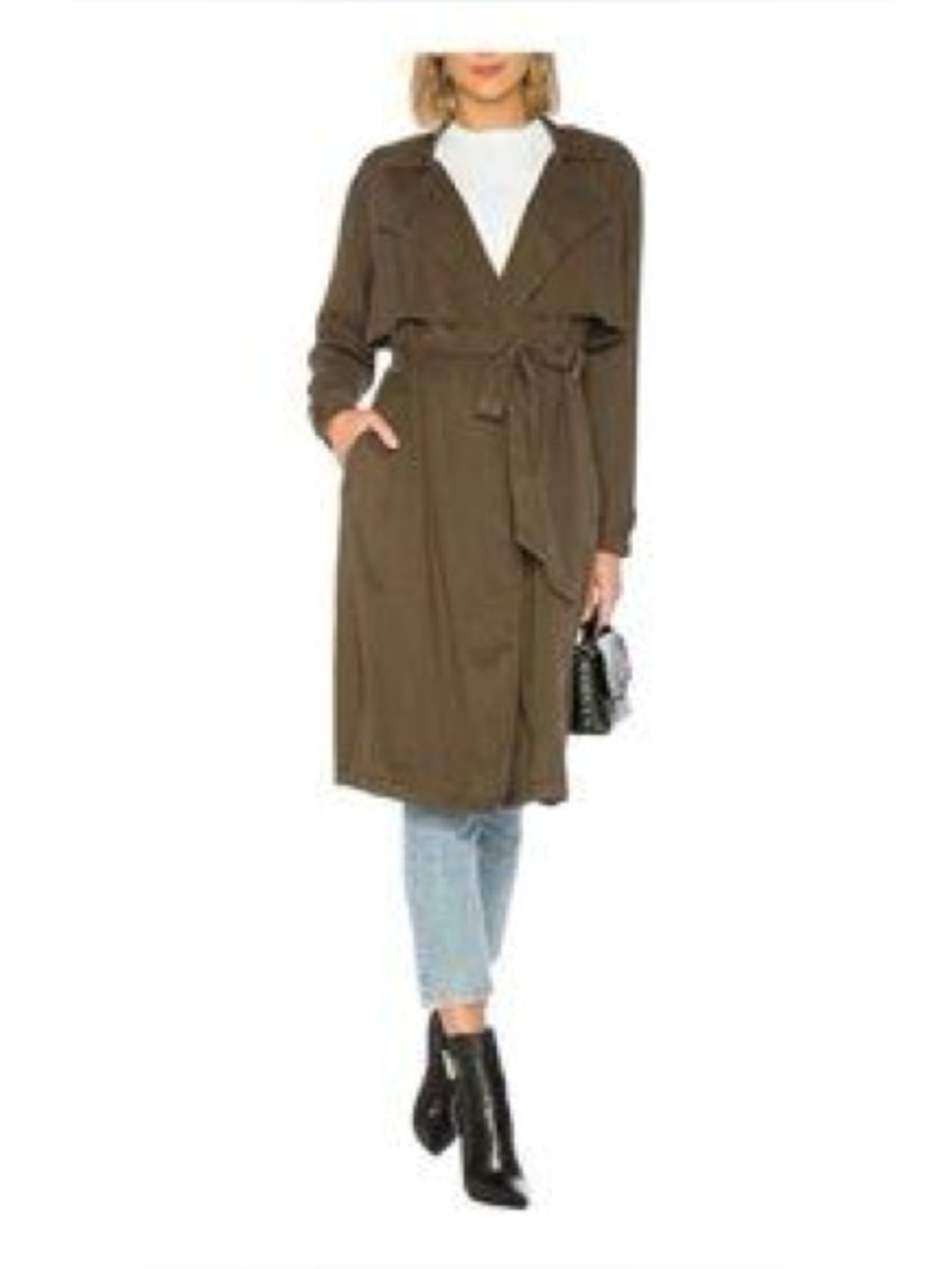Michael Stars Twill Trench Coat – Loden (Dark Olive) 🧥Size Small